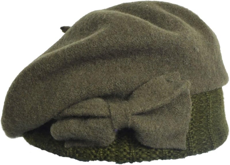 VECRY Lady French Beret 100% Wool Beret Floral Dress Beanie Winter Hat - Image 2